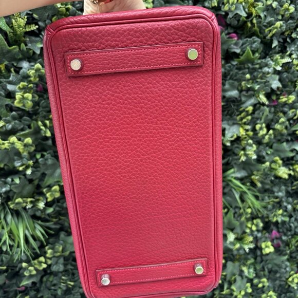 Authentic Birkin HAC 32 Haut à Courroies Fjord leather framboise satchel - Picture 9 of 13